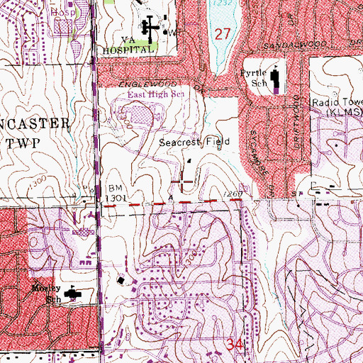 Topographic Map of Dan Hartog Baseball Field, NE