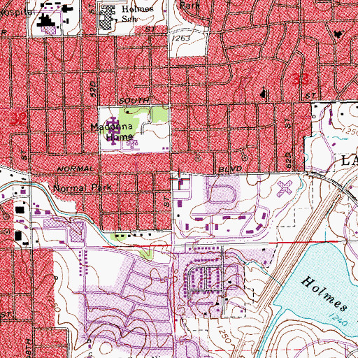 Topographic Map of Gere Branch Library, NE