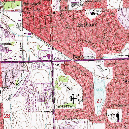 Topographic Map of Wedgewood Medical Center, NE