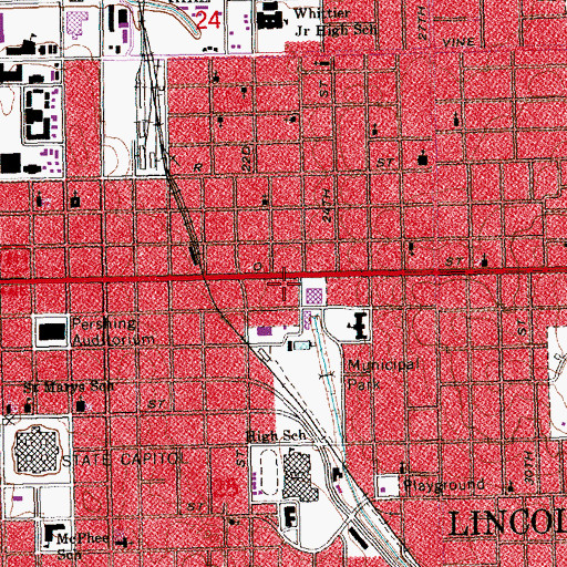 Topographic Map of Josephs College of Beauty - Lincoln, NE