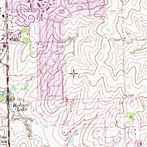 Topographic Map of Lux Middle School, NE