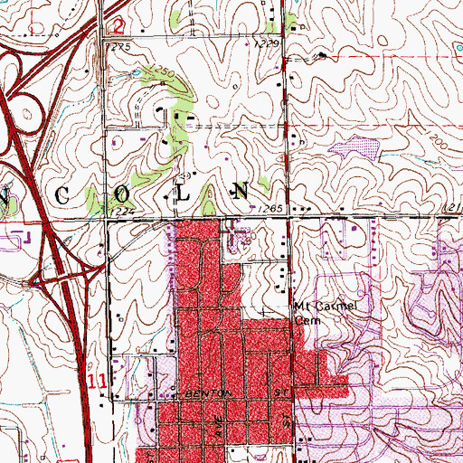 Topographic Map of Goodrich Middle School, NE
