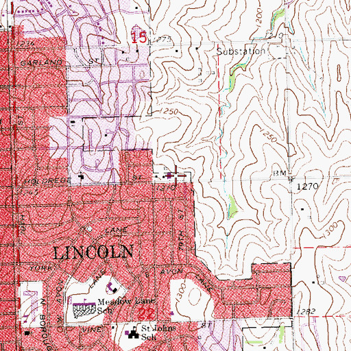 Topographic Map of Capitol City Church of Christ, NE