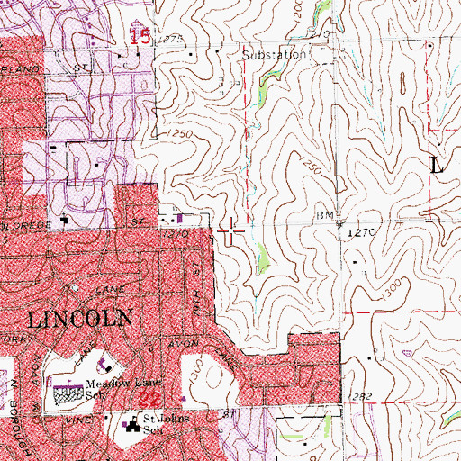 Topographic Map of Mount Olive Evangelical Lutheran Church, NE