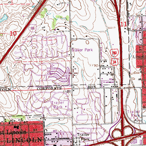 Topographic Map of Oak Lake Evangelical Free Church, NE
