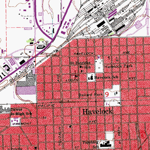 Topographic Map of Havelock United Methodist Church, NE
