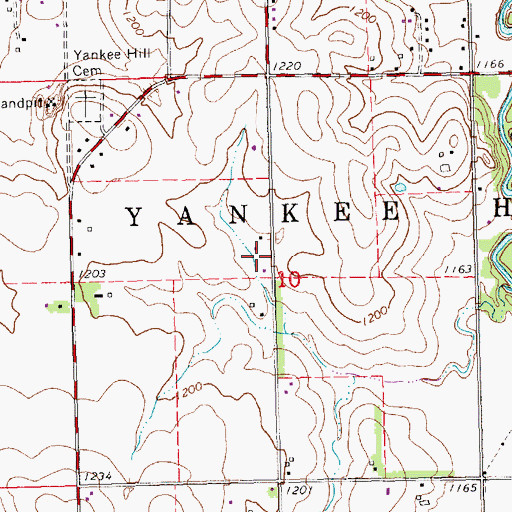 Topographic Map of Yankee Hill, NE