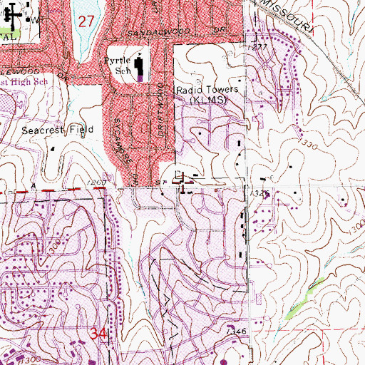 Topographic Map of Crestwood Christian Church, NE