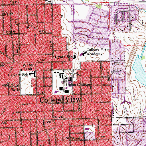 Topographic Map of Larson Lifestyle Center, NE