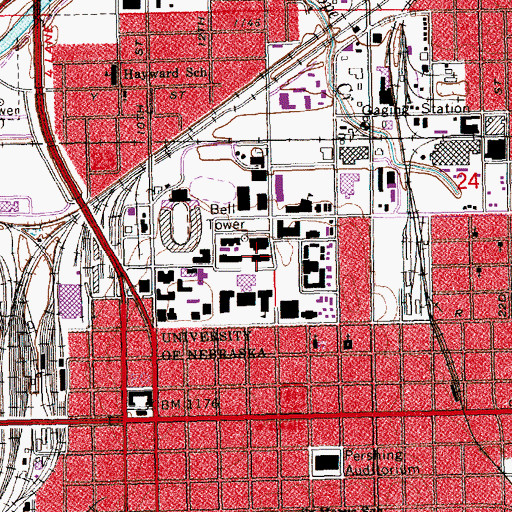 Topographic Map of Andrews Hall, NE