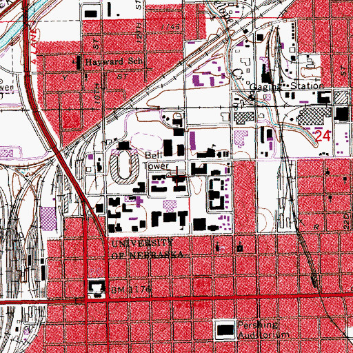 Topographic Map of Morrill Hall, NE