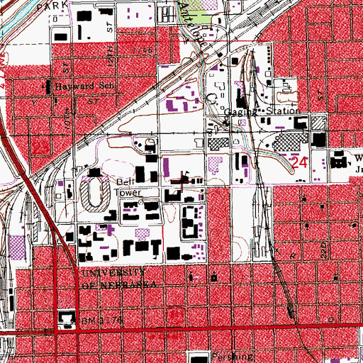 Topographic Map of Henzlik Hall, NE