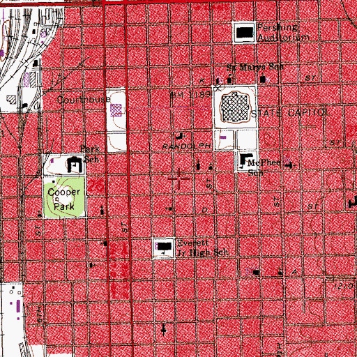 Topographic Map of F Street Recreation Center, NE