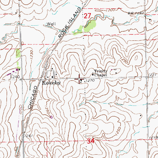 Topographic Map of Rokeby Public School, NE