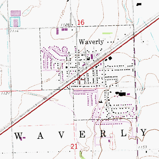 Topographic Map of Waverly Fire and Rescue Department, NE