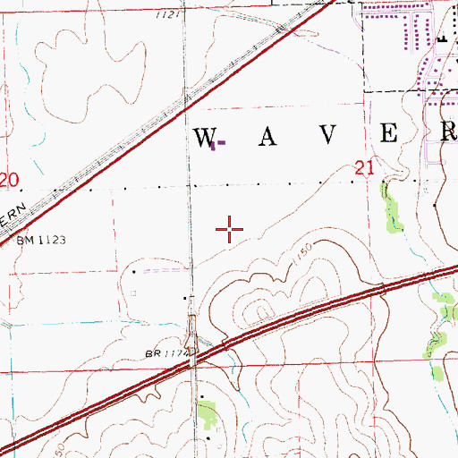 Topographic Map of Waverly High School, NE