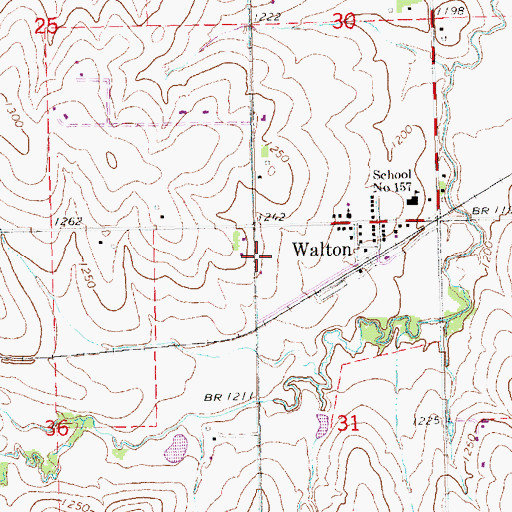 Topographic Map of Walton Post Office, NE