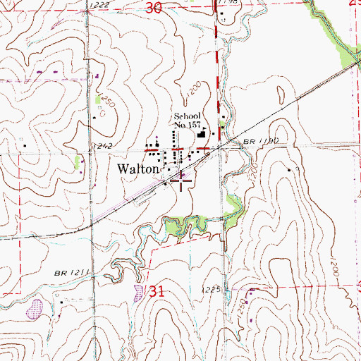 Topographic Map of Walton (historical), NE