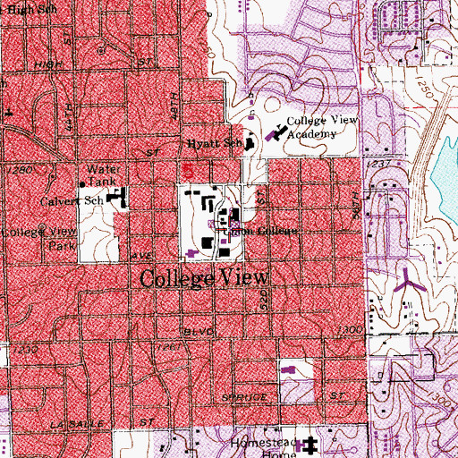 Topographic Map of Ella Johnson Crandall Library, NE