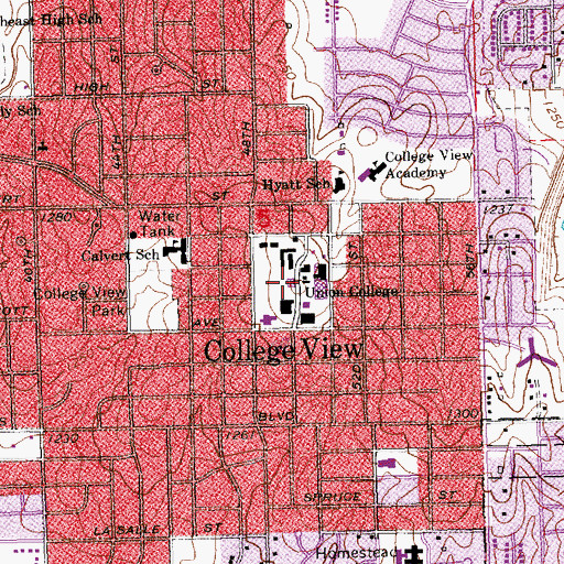 Topographic Map of Everett Dick Administration Building, NE