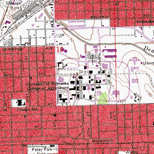 Topographic Map of L W Chase Hall, NE