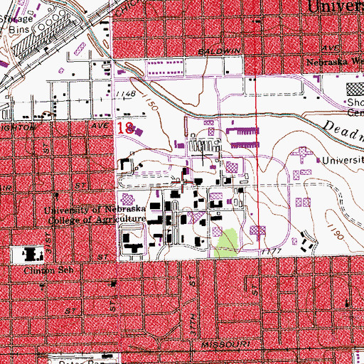 Topographic Map of Service Building, NE