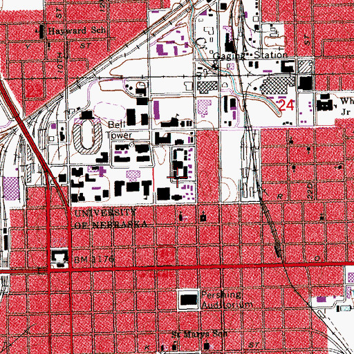 Topographic Map of Selleck Hall Building, NE