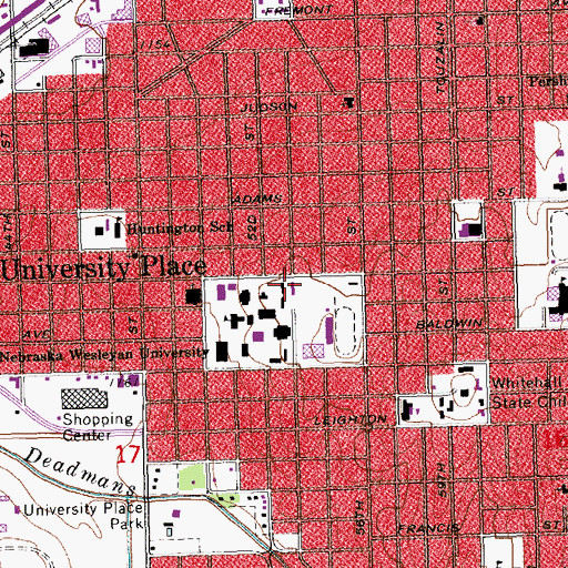 Topographic Map of Centennial Hall, NE