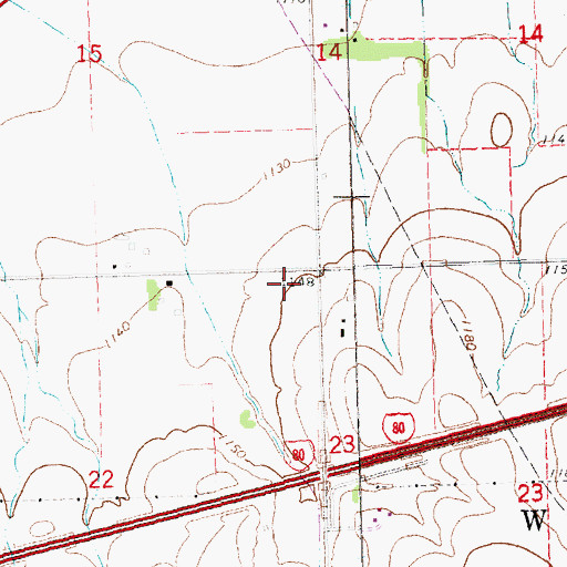 Topographic Map of Township of Waverly, NE