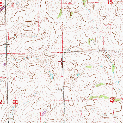 Topographic Map of Township of Oak, NE