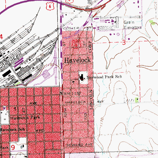 Topographic Map of Sunrise Park, NE