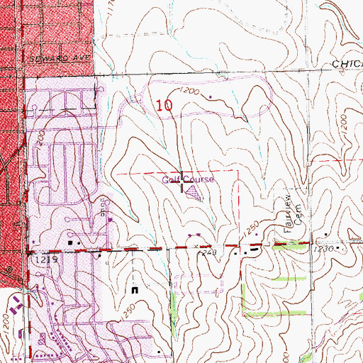 Topographic Map of Mahoney Park, NE
