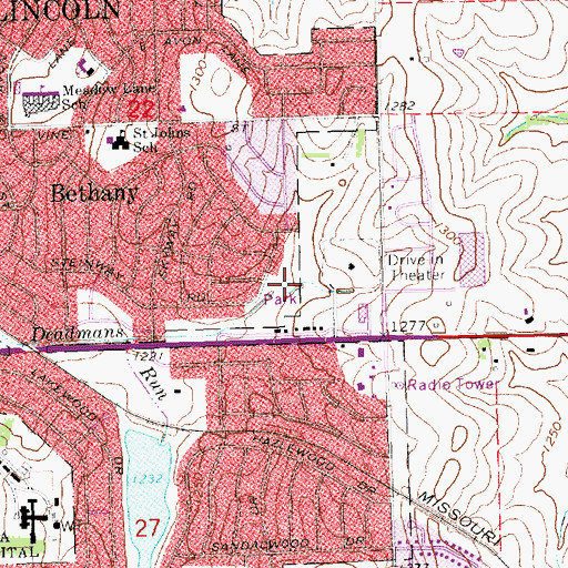 Topographic Map of Herbert Park, NE