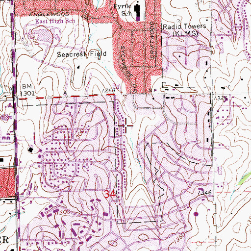 Topographic Map of Trendwood Park, NE
