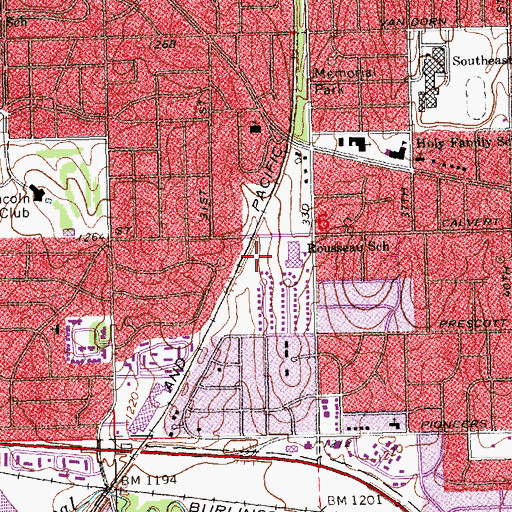Topographic Map of Bishop Heights Park, NE