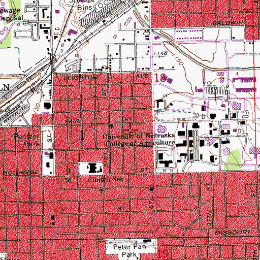 Topographic Map of Nevin Park, NE
