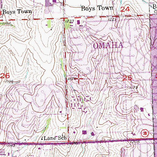 Topographic Map of Boys Town Center Pediatric Clinic, NE