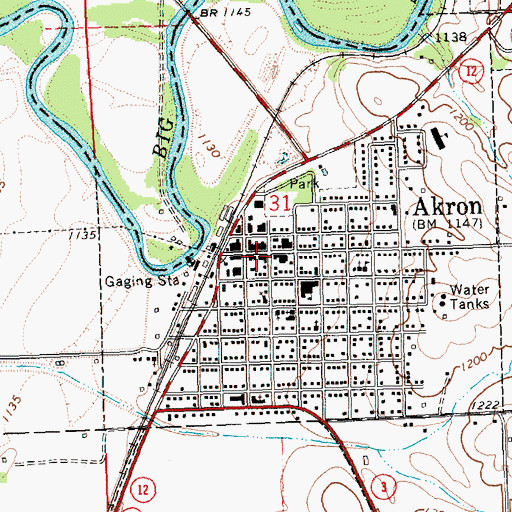 Topographic Map of Akron Chiropractic Center, IA