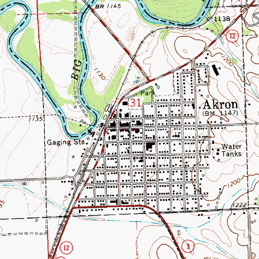 Topographic Map of Akron Family Practice Clinic, IA