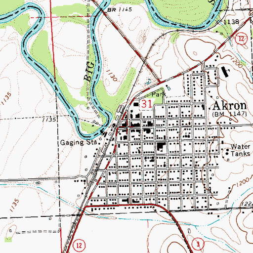 Topographic Map of Akron Dental Clinic, IA