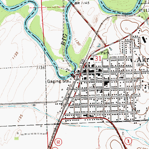 Topographic Map of Akron, IA
