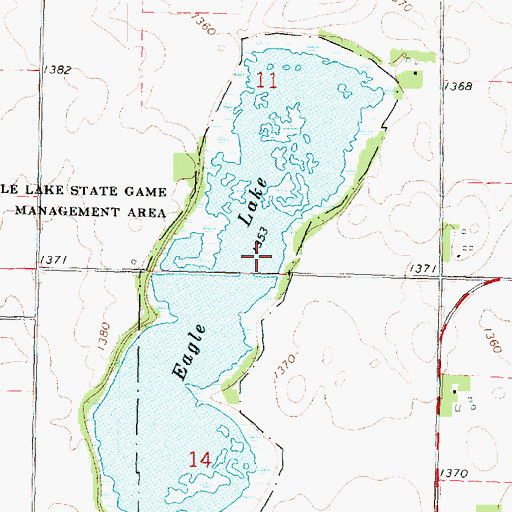 Topographic Map of Eagle Lake Wildlife Management Area, IA