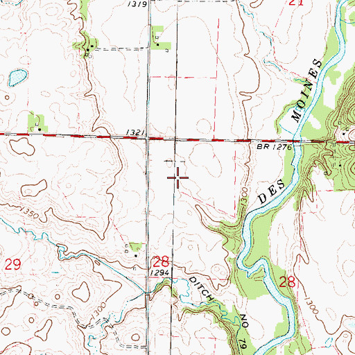 Topographic Map of Ringham Habitat Area, IA