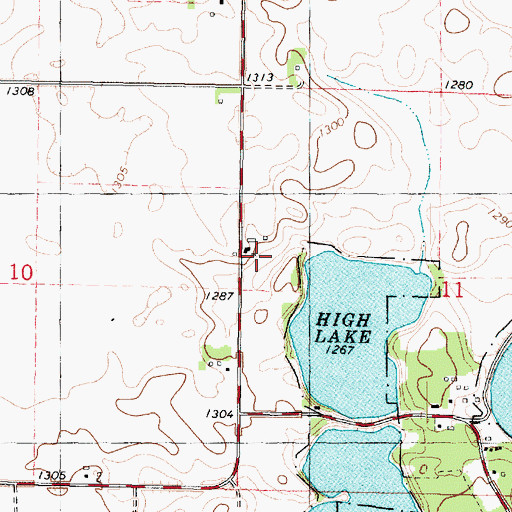 Topographic Map of Island Grove Post Office (historical), IA