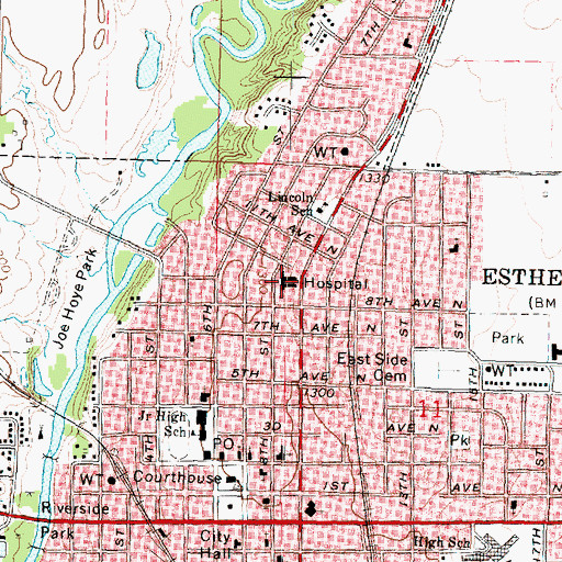 Topographic Map of Northwest Iowa Urologists Center, IA