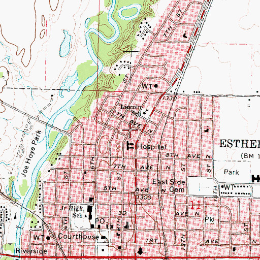 Topographic Map of Estherville Medical Clinic, IA