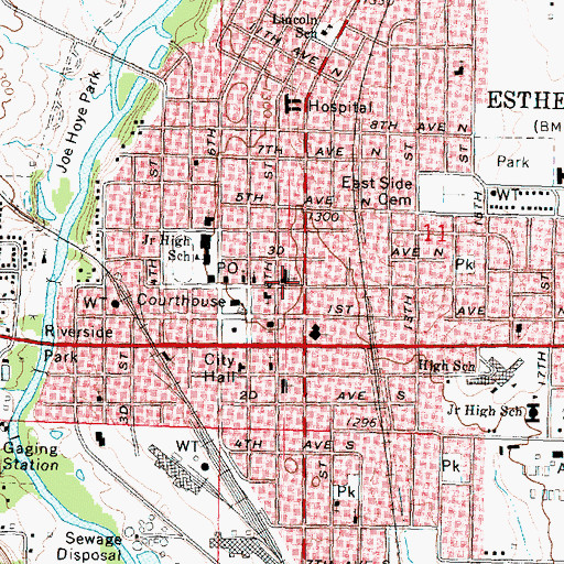 Topographic Map of Estherville Lutheran Church, IA