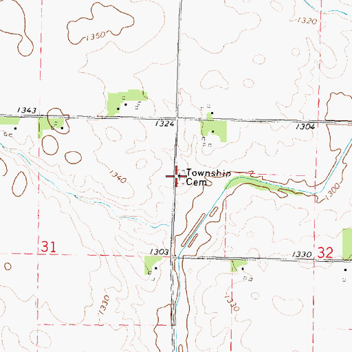 Topographic Map of Prosser Cemetery, IA
