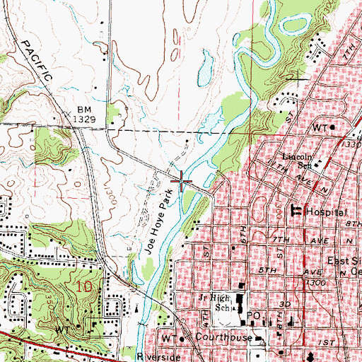 Topographic Map of Fourth Street Bridge, IA