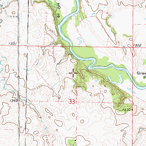 Topographic Map of Anderson Prairie State Preserve, IA